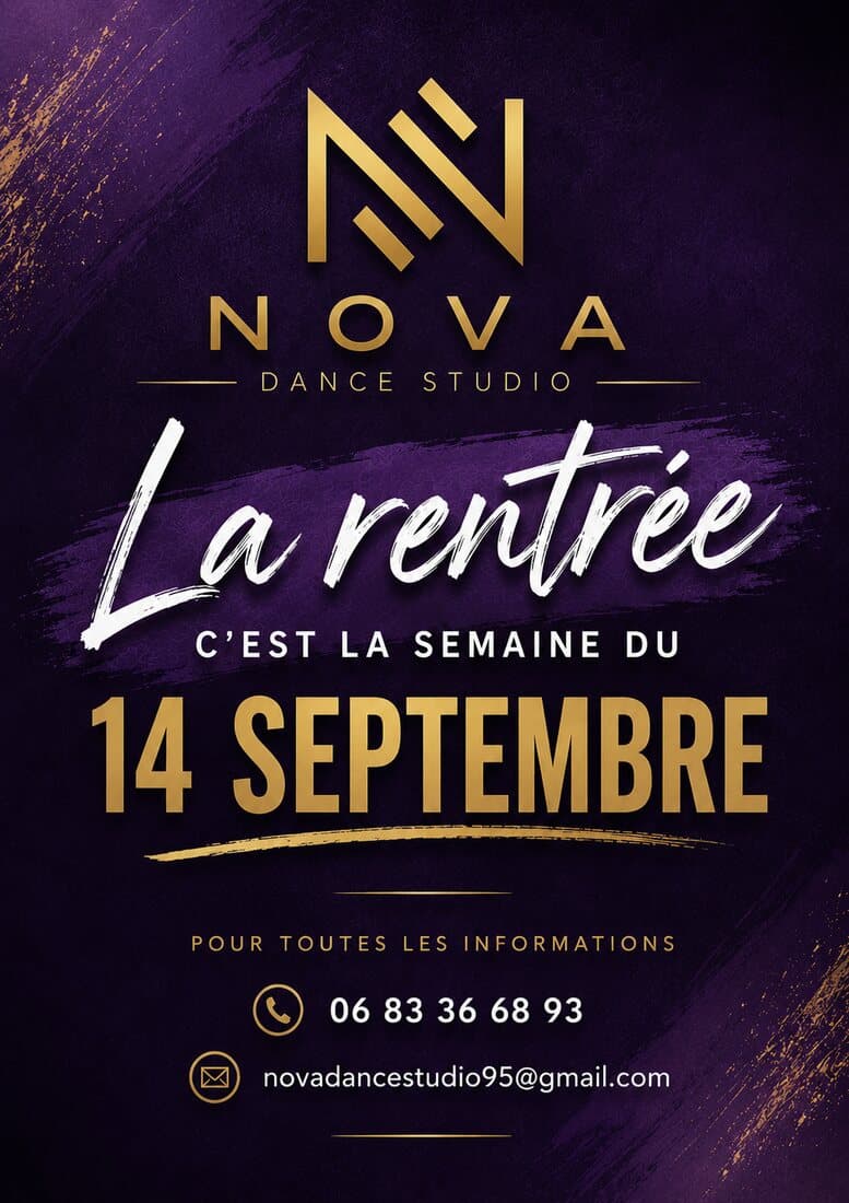 Affiche Nova Dance Studio — la rentrée, semaine du 14 septembre 2026